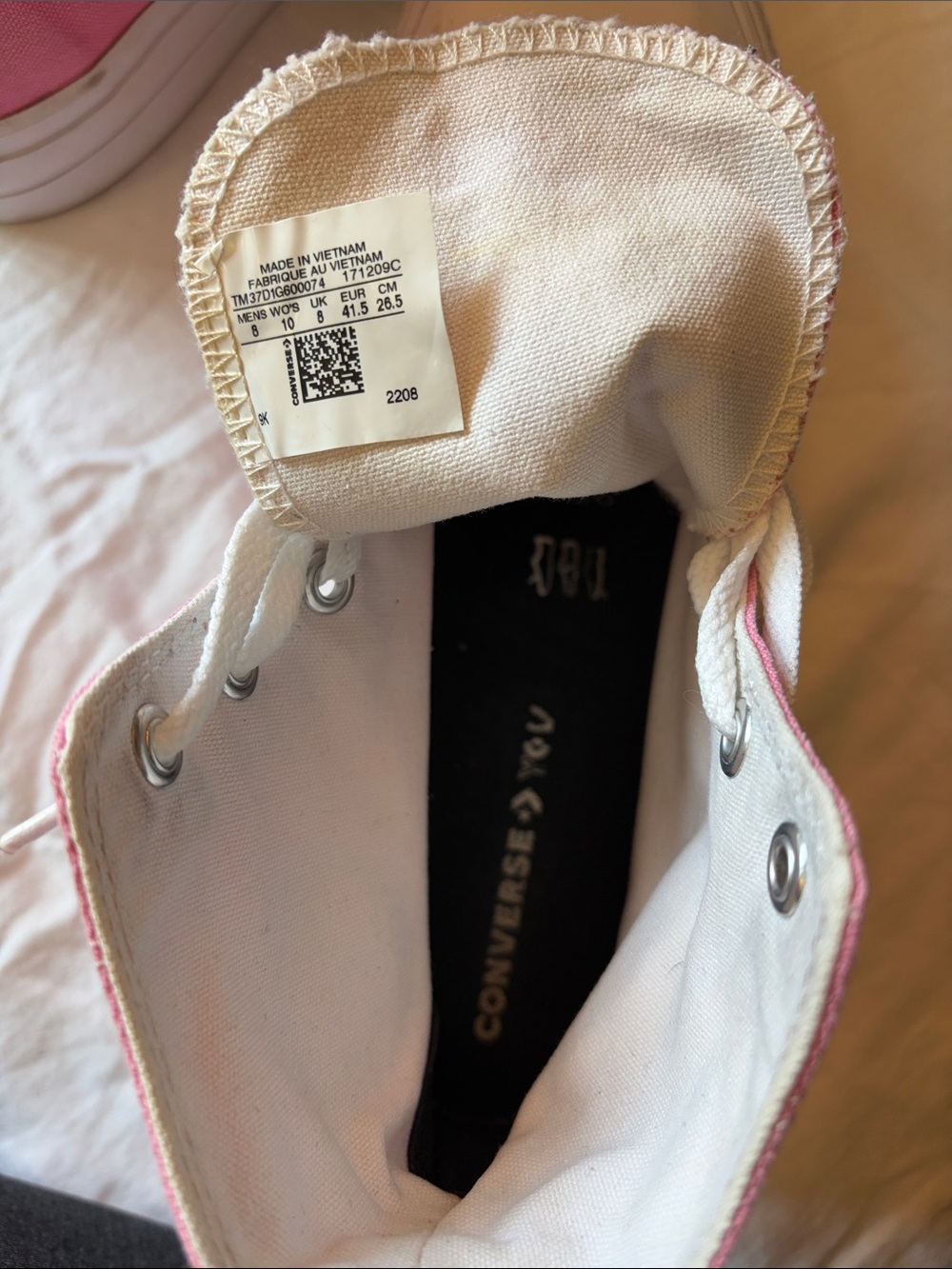 Converse Bubblegum Pink High-Top Canvas Sneakers with White Accents - Picture 2 of 4